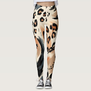 Leggings Impression animalière exotique peinte abstraite lé