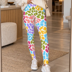Leggings Impression d'animaux aux pastels colorés