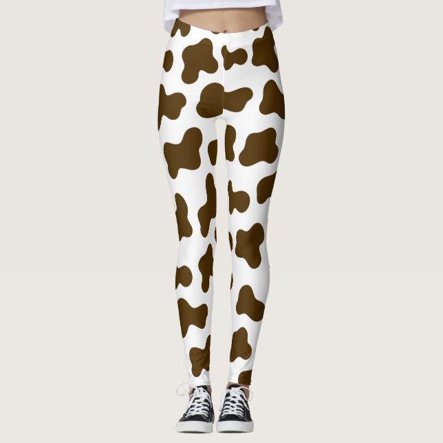 Leggings Impression de la vache Brown (Devant)