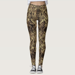 Leggings Impression de serpent Brown