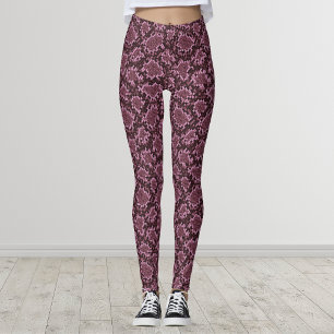 Leggings Impression de serpent rose