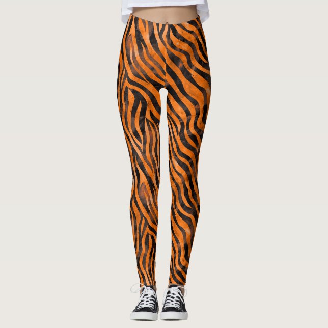 Leggings Impression de tigre d'aquarelle (Devant)