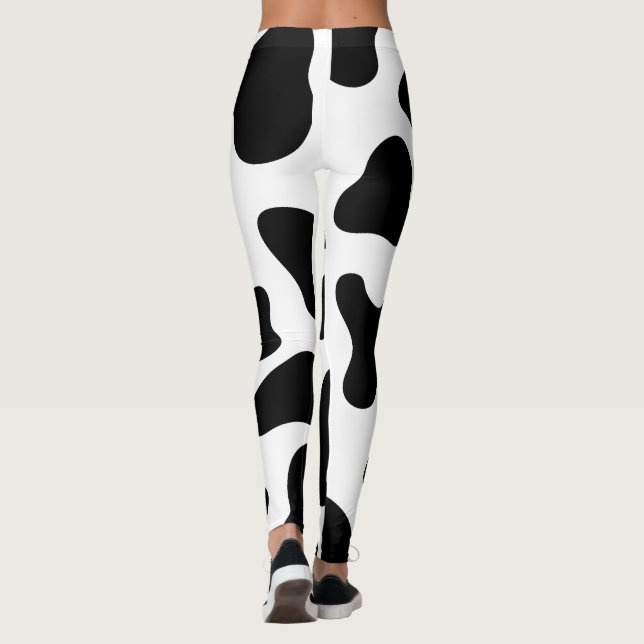 Leggings Impression de vache noir et blanc (Dos)