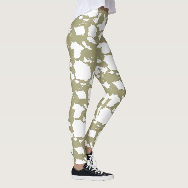Leggings Impression de vache verte Sage (Droite)