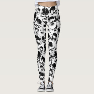 Leggings impression des crânes de grunge