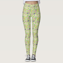 Leggings Impression fleur sauvage détaillée Impression tota