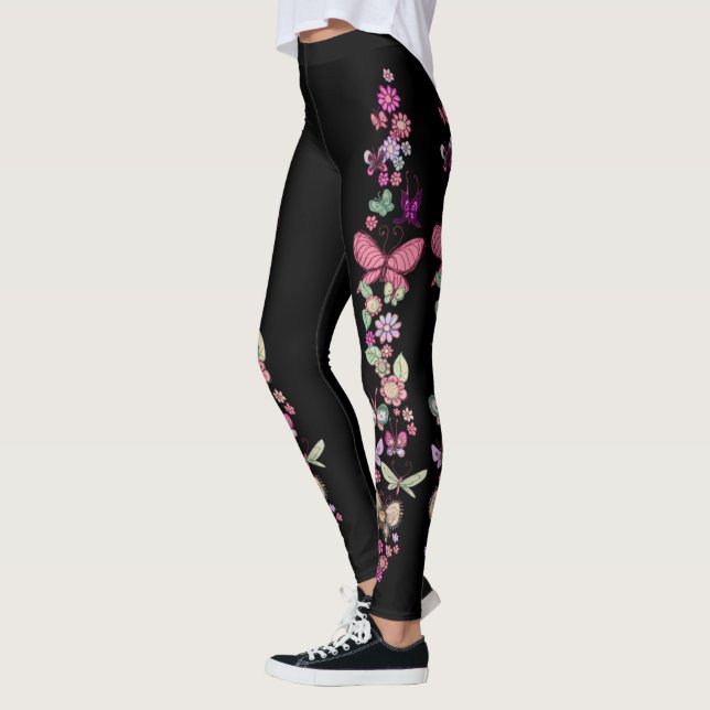 Leggings Impression florale de pastel de marguerites et de (Gauche)