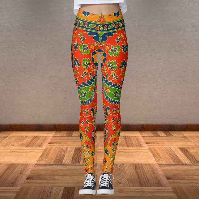 Leggings Impression florale persane décorative (Créateur téléchargé)