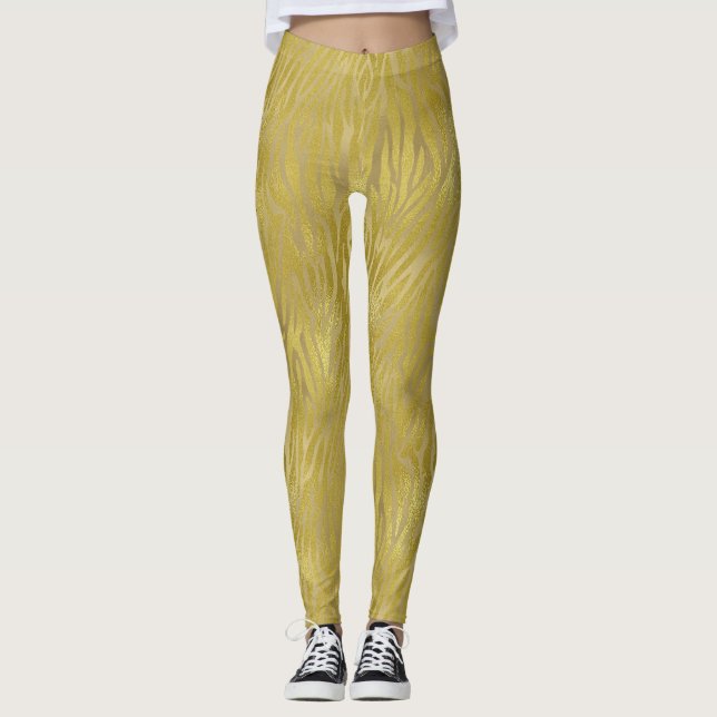 Leggings Impression Gold Zebra (Devant)