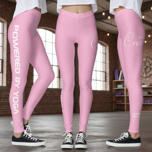 Leggings Impression personnalisée sur le crew yoga en rose 