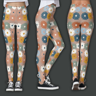 Leggings Impression Rétro   Floral Pastel