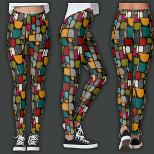 Leggings Impression Rétro   Vitrail