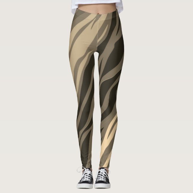 Leggings Impression Sepia Zebra (Devant)