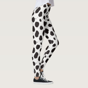 Leggings Impression vache noir blanc motif tendance