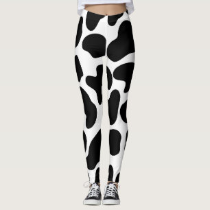 Leggings Impression vache noir et blanc ferme rustique