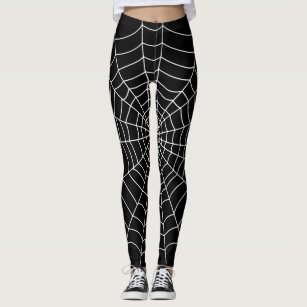 Leggings Impression Web Halloween noir et blanc Spider
