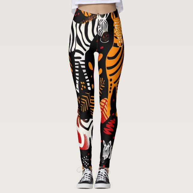 Leggings Impression Zebra africaine (Devant)