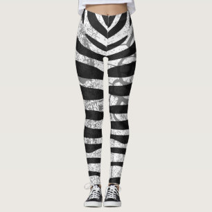 Leggings Impression zèbre noir