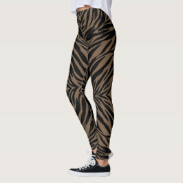 Leggings Impression zébrée Brown et noire