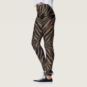 Leggings Impression zébrée Brown et noire
