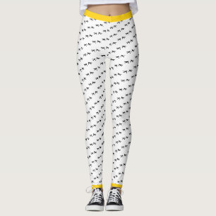Leggings Imprimantes de pied de poulet fou Pop jaune