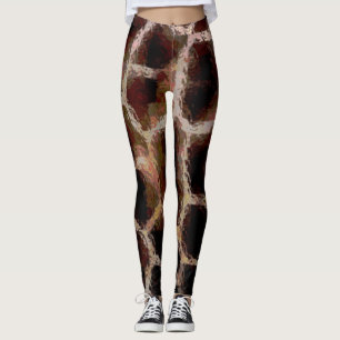 Leggings Imprimé Animal Brun