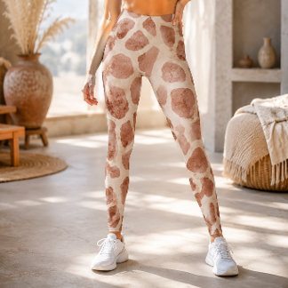 Leggings Imprimé Animalier Girafe Aquarelle Rustique