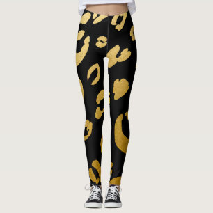 Leggings Imprimé chic d'animal sauvage léopard guépard doré