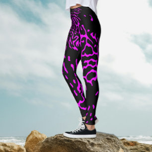 Leggings Imprimé de motif abstrait rose safari animalier am