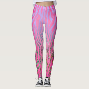 Leggings Imprimé Tigre Rose Pailleté Demi