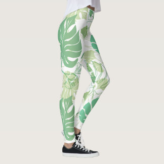 Leggings Imprimé vert tropical sur