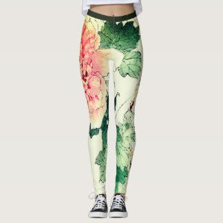 LEGGINGS IMPRIMÉE LÉGUMES IMPRIMÉE DE FLEURS JAPONAISES