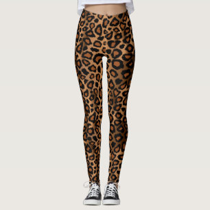 Leggings Imprimer la peau Brown des animaux léopards
