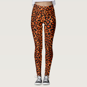Leggings Imprimer la peau d'un léopard d'Orange