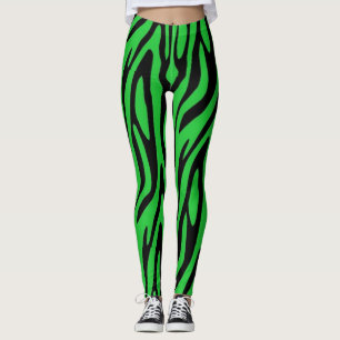 Leggings Imprimer le zèbre vert de la forêt