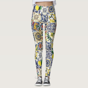 Leggings Imprimer Motif Majolica