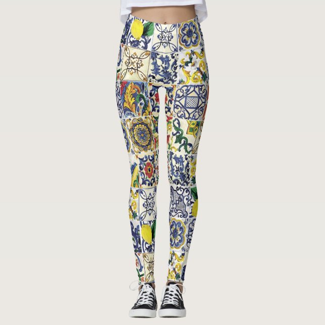 Leggings Imprimer Motif Majolica (Devant)