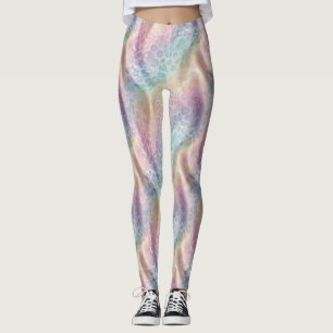 Leggings imprimés léopard arc-en-ciel pastel