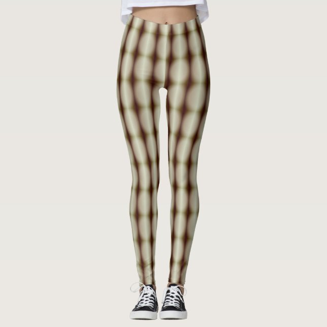 Leggings in abstrakt-Braun- und Weißtönen (Vorderseite)