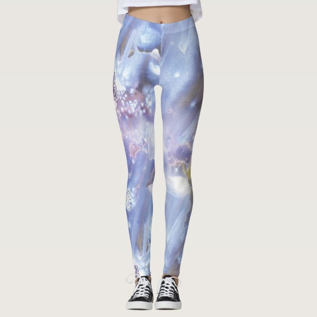 Leggings in Blau und Weiß (Vorderseite)
