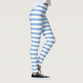 Leggings in Blau und Weiß gestreift