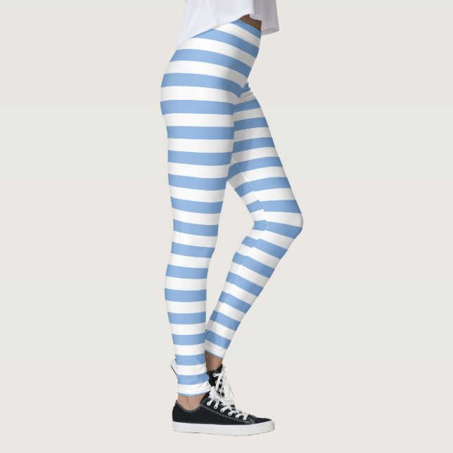 Leggings in Blau und Weiß gestreift (Rechts)