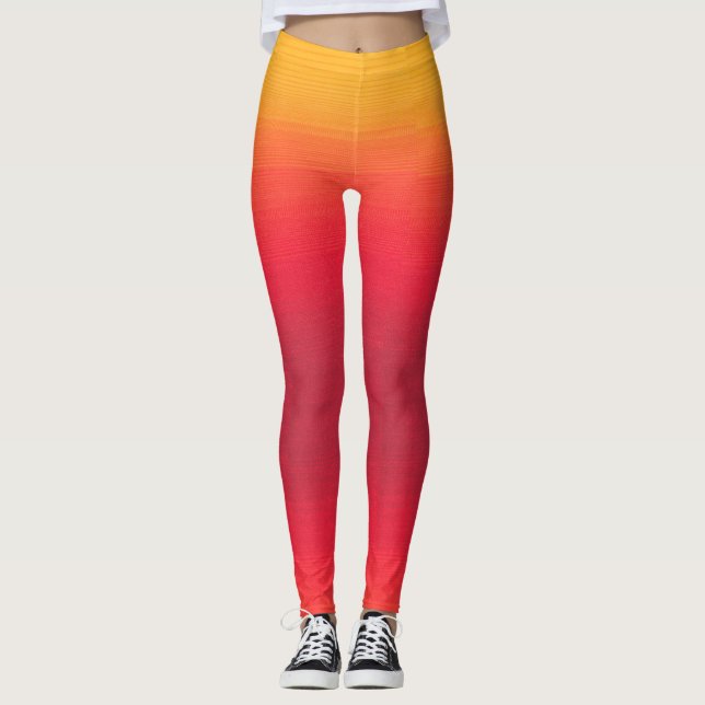 Leggings in den Farben Gelb, Orange und Rot (Vorderseite)