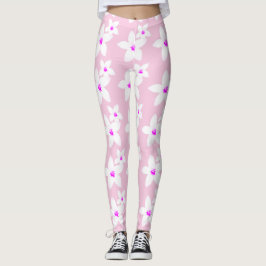 Leggings in hellrosa Blüten
