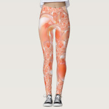 Leggings in pfirsichfarbenem und cremefarbenem Blu