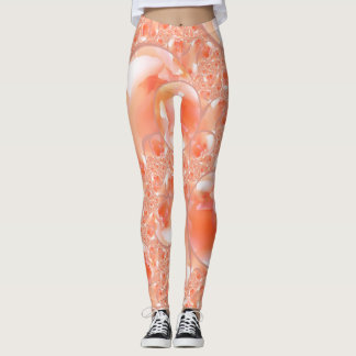 Leggings in pfirsichfarbenem und cremefarbenem Blu