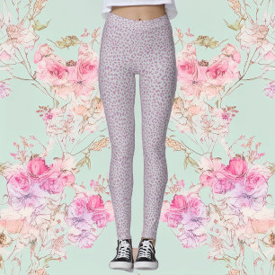 Leggings in Rosa und Grau-Leopard