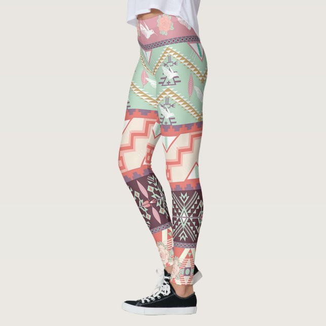 Leggings / Indianerisches Aztekenmuster (Links)