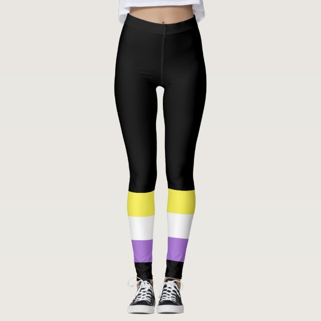 Leggings Indicateur de fierté non binaire (Devant)