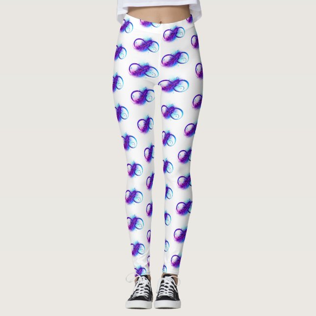 Leggings Infinity with purple feather (Devant)